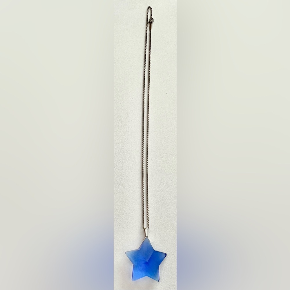 Tiffany & Co., crystal star pendant in blue with Tiffany chain necklace - Picture 10 of 13
